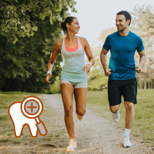 People running after dental implant surgery.