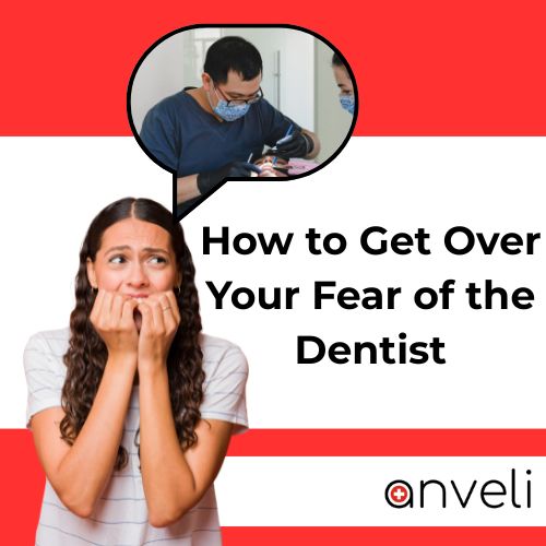 A nervous woman imagining a dentist visit, illustrating how to get over your fear of dentist