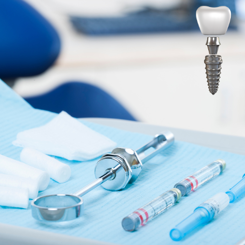 Anesthesia syringes on the dentist table.